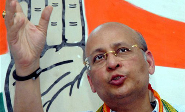 Congress leader and MP Abhishek Manu gestures during a press conference in Kolkata. (Photo: PTI) Congress leader and MP Abhishek Manu gestures during a press conference in Kolkata. (Photo: PTI)