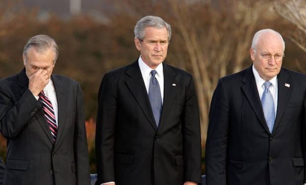 George W. Bush, Dick Cheney, and Donald Rumsfeld (Photo: AP) George W. Bush, Dick Cheney, and Donald Rumsfeld (Photo: AP)