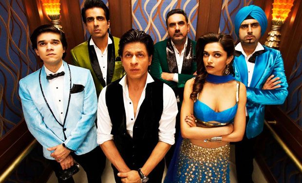 'Happy New Year' stars Deepika Padukone, Shah Rukh Khan, Abhishek Bachchan, Boman Irani, Sonu Sood and Vivaan Shah. 'Happy New Year' stars Deepika Padukone, Shah Rukh Khan, Abhishek Bachchan, Boman Irani, Sonu Sood and Vivaan Shah.