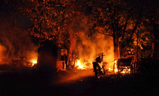 A view of the explosion at a gas filing station at Kachiguda in Hyderabad on Saturday (Photo: PTI) A view of the explosion at a gas filing station at Kachiguda in Hyderabad on Saturday (Photo: PTI)