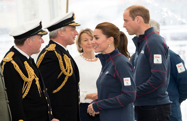 The Duke and Duchess of Cambridge were seen greeting participants while they wore identical ensembles with their titles embroidered on the back (Photo: Twitter) The Duke and Duchess of Cambridge were seen greeting participants while they wore identical ensembles with their titles embroidered on the back (Photo: Twitter)