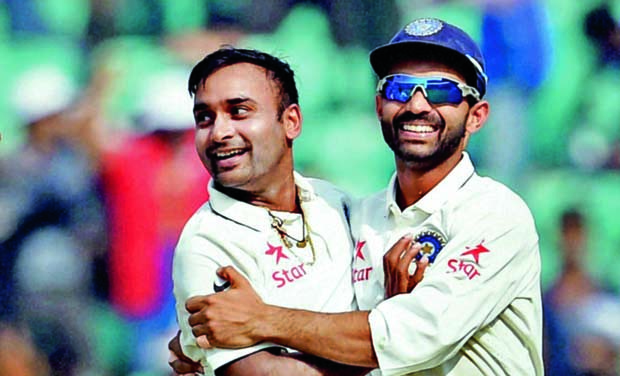 Amit Mishra and Ajinkya Rahane Amit Mishra and Ajinkya Rahane