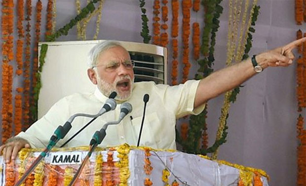 Prime Minister Narendra Modi addresses the Jan Kalyan Rally at Farah in Mathura district on Monday. (Photo: PTI)
Prime Minister Narendra Modi addresses the Jan Kalyan Rally at Farah in Mathura district on Monday. (Photo: PTI)