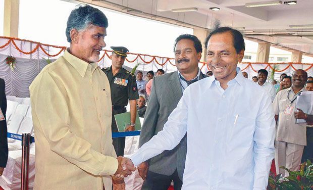 AP Chief Minister N. Chandrababu Naidu invited K Chandrasekhar Rao to attend new capital ceremony. (Photo: DC/File) AP Chief Minister N. Chandrababu Naidu invited K Chandrasekhar Rao to attend new capital ceremony. (Photo: DC/File)