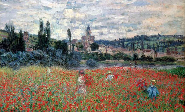 French painter Claude Monet's masterpiece 'Poppy Field near Vetheuil,' currently owned by the Buehrle Foundation, is one of several paintings in the foundation's collection that may have been initially sold from their Jewish owners under pressure French painter Claude Monet's masterpiece 'Poppy Field near Vetheuil,' currently owned by the Buehrle Foundation, is one of several paintings in the foundation's collection that may have been initially sold from their Jewish owners under pressure