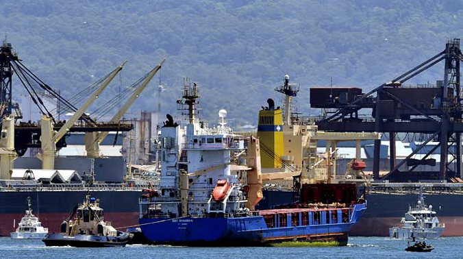 A ship transporting reprocessed nuclear waste arrives at Port Kembla in New South Wales (Photo: AFP) A ship transporting reprocessed nuclear waste arrives at Port Kembla in New South Wales (Photo: AFP)