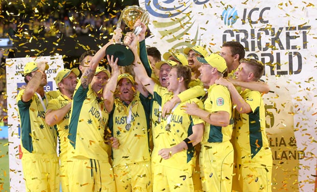Australia won their fifth World Cup, beating fellow co-hosts New Zealand by seven wickets in a one-sided final at the Melbourne Cricket Ground. (Photo: AP) Australia won their fifth World Cup, beating fellow co-hosts New Zealand by seven wickets in a one-sided final at the Melbourne Cricket Ground. (Photo: AP)