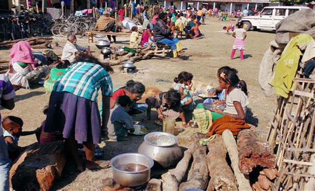 Victims of the recent violence by NDFB(S) militants at a relief camp in Sonitpur district of Assam on Tuesday. (Photo: PTI) Victims of the recent violence by NDFB(S) militants at a relief camp in Sonitpur district of Assam on Tuesday. (Photo: PTI)