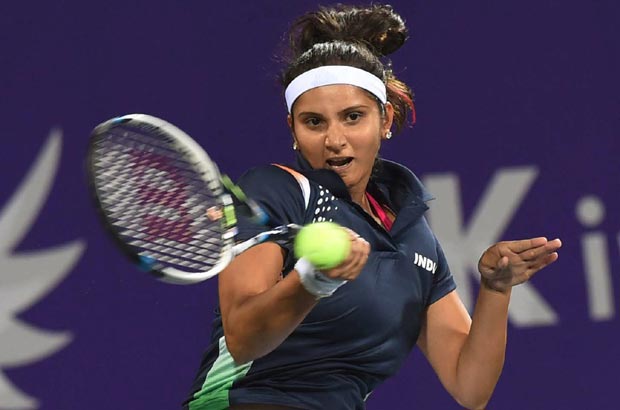 Hyderabad's Sania Mirza in action during the mixed doubles final match at the Asian Games in Incheon on Monday. Photo: PTI Hyderabad's Sania Mirza in action during the mixed doubles final match at the Asian Games in Incheon on Monday. Photo: PTI