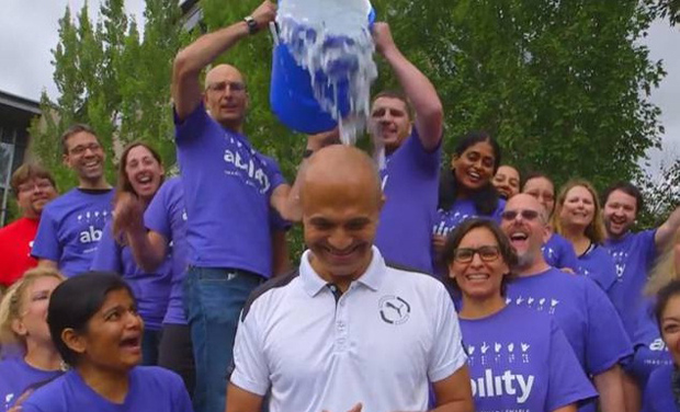 watch microsoft employees pour ice water on ceo satya nadella microsoft employees