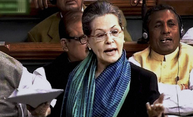Congress president Sonia Gandhi in Lok Sabha during the first day of winter session of Parliament. (Photo: PTI) Congress president Sonia Gandhi in Lok Sabha during the first day of winter session of Parliament. (Photo: PTI)