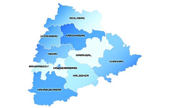 South Telangana Districts Map North South Divide Surfaces In Telangana State