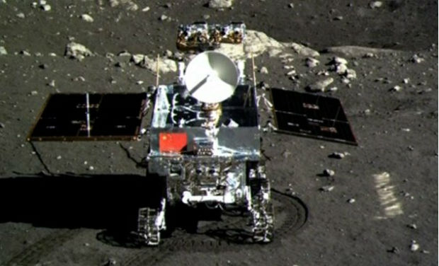 A TV grab shows China's first lunar rover Yutu, or Jade Rabbit. -AFP A TV grab shows China's first lunar rover Yutu, or Jade Rabbit. -AFP