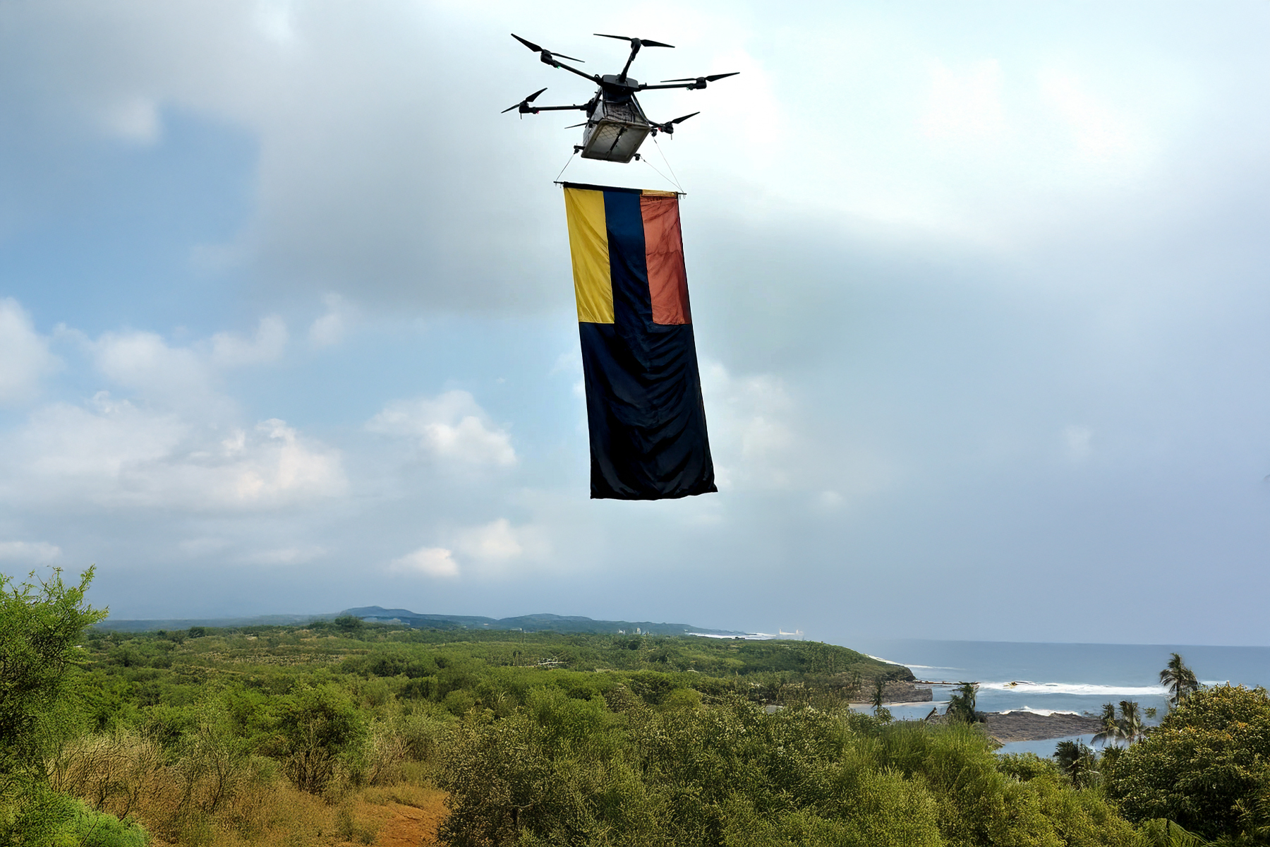 Flags Displaying by Drone