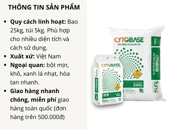 CYTOBASE NPK 20-20-20+TE - ảnh 2