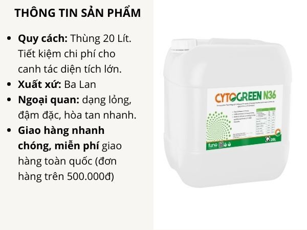 PHÂN BÓN CYTOGREEN N36 - ảnh 1