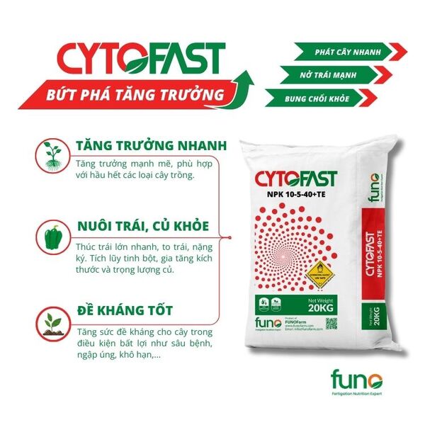 Phân bón CYTOFAST NPK 10-5-40+TE - ảnh 3