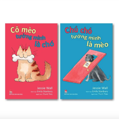 Sách - Chú chó tưởng mình là mèo + Cô mèo tưởng mình là chó - Bộ 2 cuốn