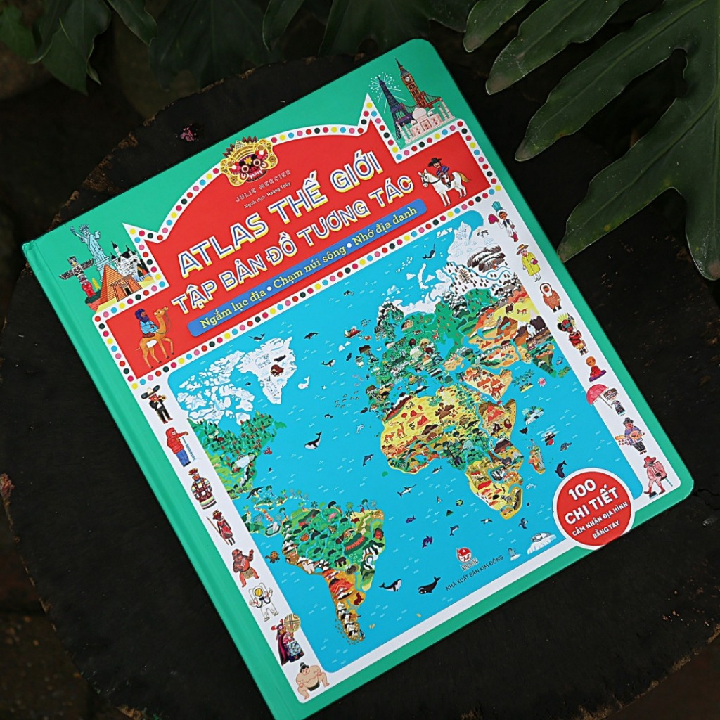Sách - Atlas thế giới - Tập bản đồ tương tác - Ngắm lục địa, chạm núi sông, nhớ địa danh - Bìa cứng 1 Sách - Atlas thế giới - Tập bản đồ tương tác - Ngắm lục địa, chạm núi sông, nhớ địa danh - Bìa cứng