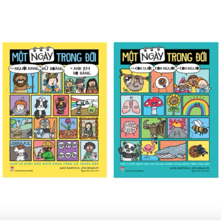 Sách - Một ngày trong đời của con lười, con ngươi và con người + Một ngày trong đời của người hang, nữ hoàng và anh em