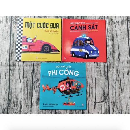 Sách - Một ngày của cảnh sát - Một ngày của phi công - Một cuộc đua - Bộ 3 cuốn