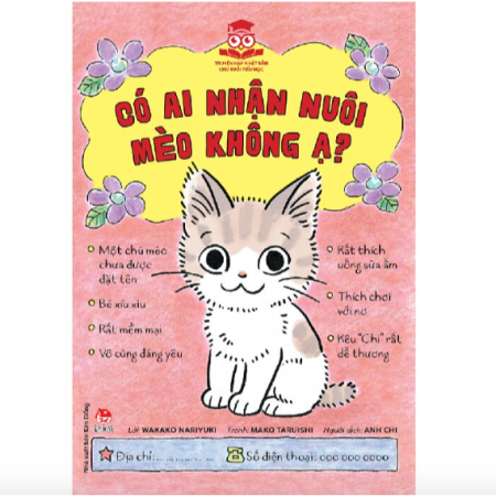 Sách - Có ai nhận nuôi mèo không ạ?