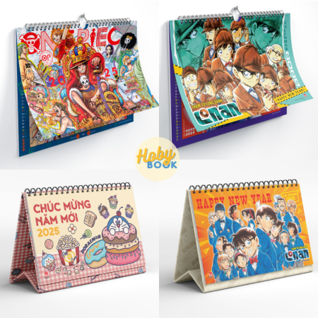 Lịch 2025 - NXB Kim Đồng - Thị trấn mèo, Conan, Doraemon, One Piece, Haikyu