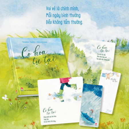 Sách - Cỏ hoa tự tại - Bìa cứng, tặng kèm 2 postcard + 2 bookmark + 1 hộp gập hình cánh hoa