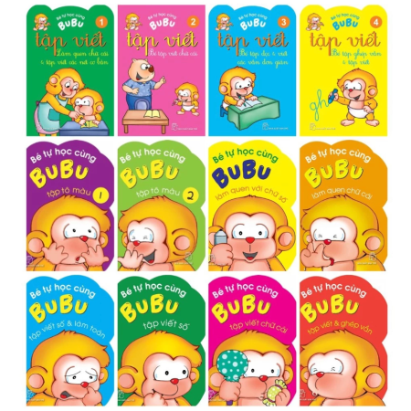 Sách - Bé tự học cùng Bubu - Tập viết, tập tô màu, tập viết số và làm toán