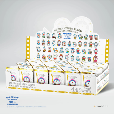 Mô hình Doraemon kỉ niệm 45 năm - Bộ 44 mô hình + 1 kệ đựng mô hình