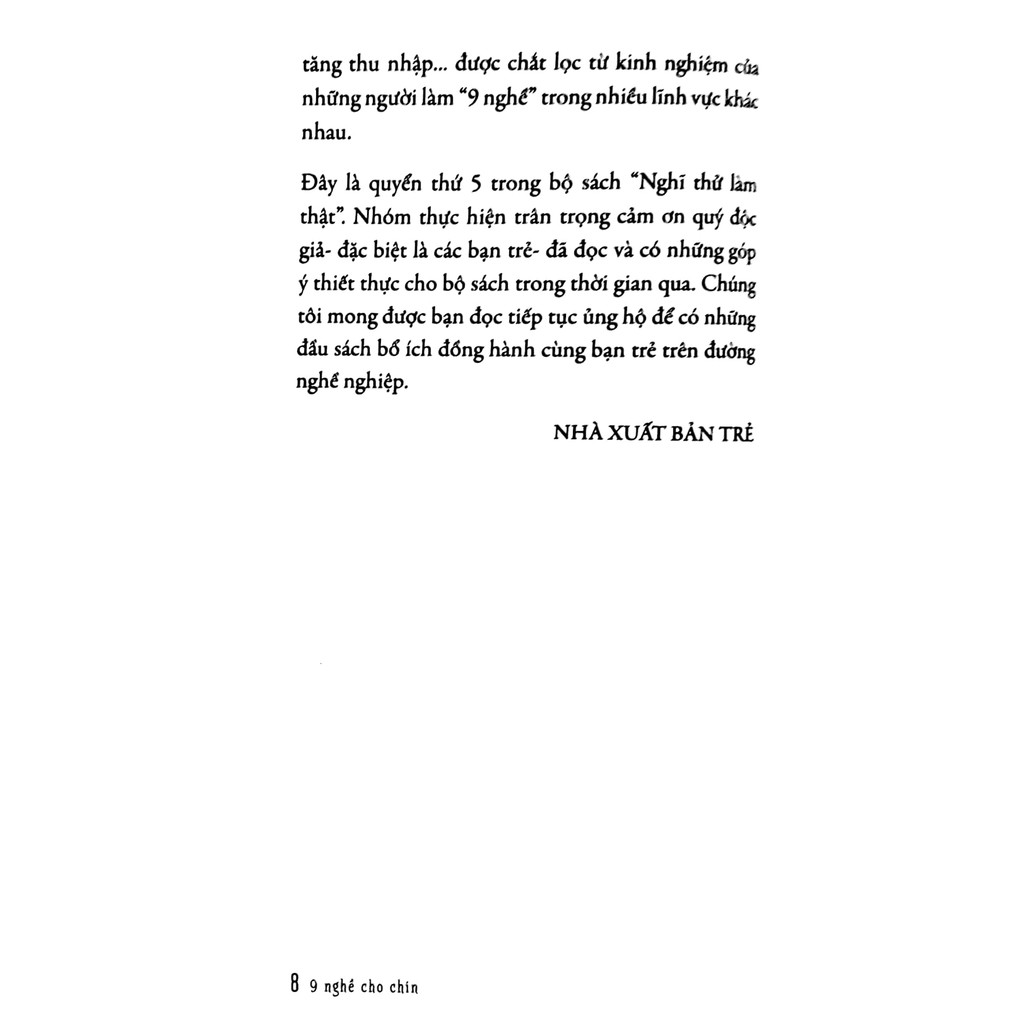 Sách - Nghĩ thử làm thật - 9 nghề cho chín 5 Sách - Nghĩ thử làm thật - 9 nghề cho chín - Ảnh 5