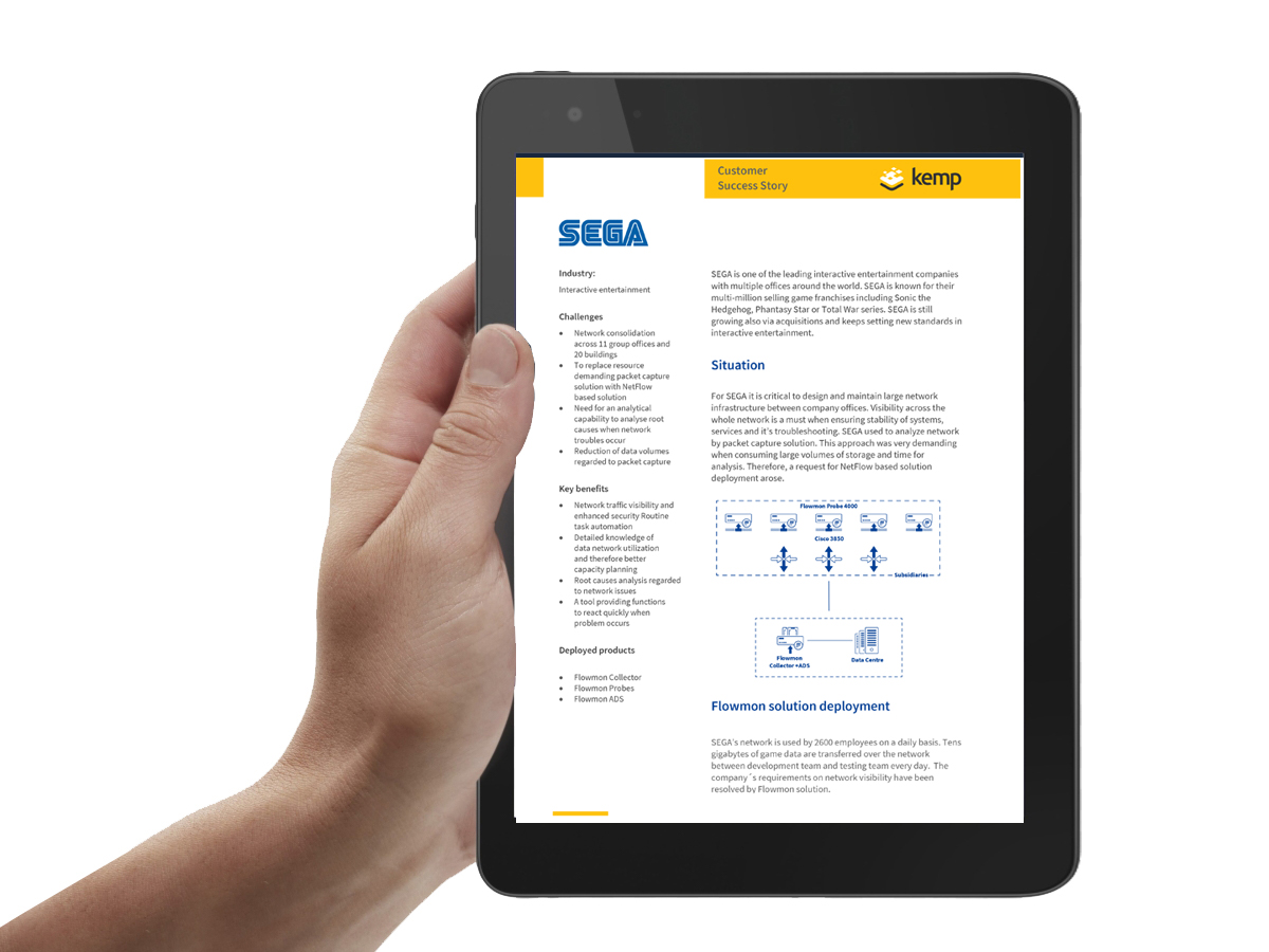 SEGA moves faster with flow-based network monitoring SEGA moves faster with flow-based network monitoring