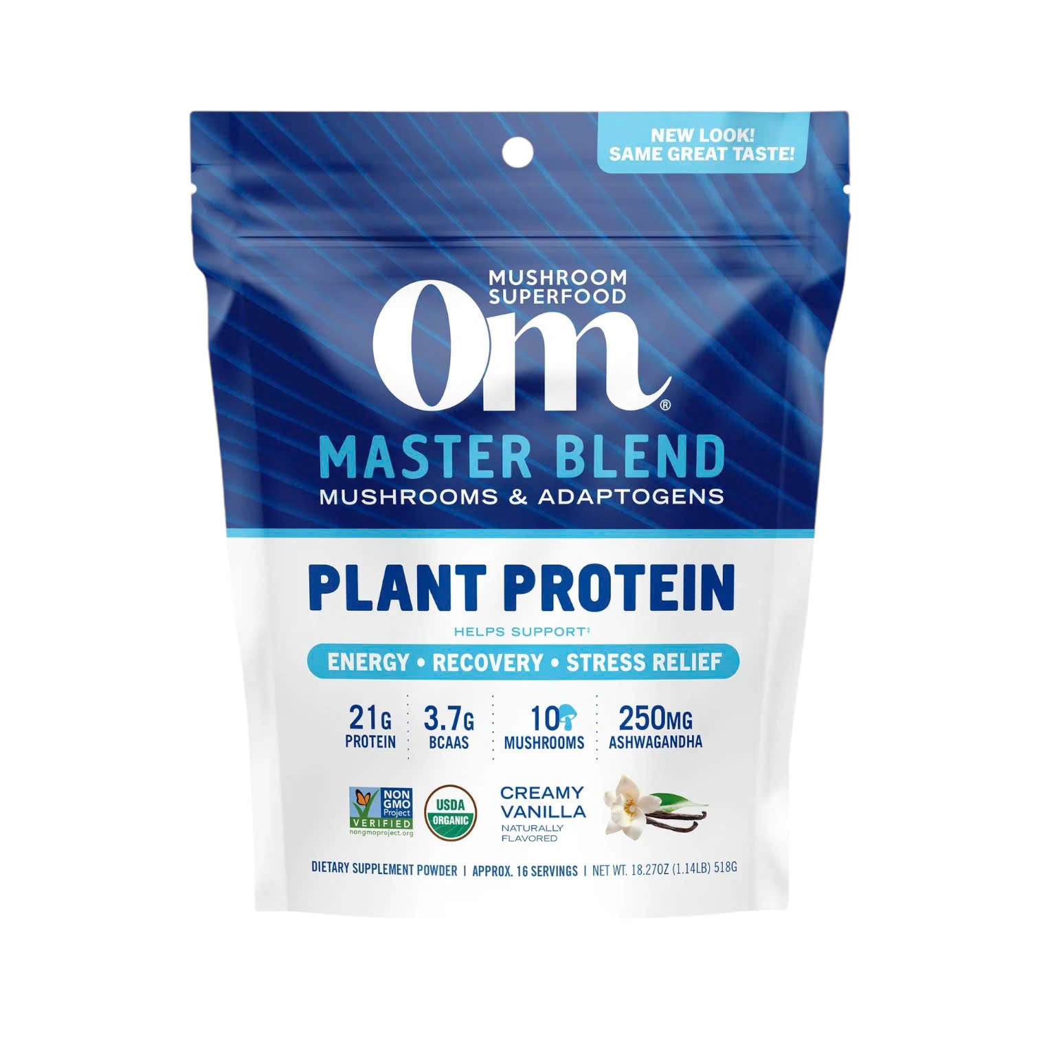 Bột protein thực vật hữu cơ Om Mushroom vị vani 513g