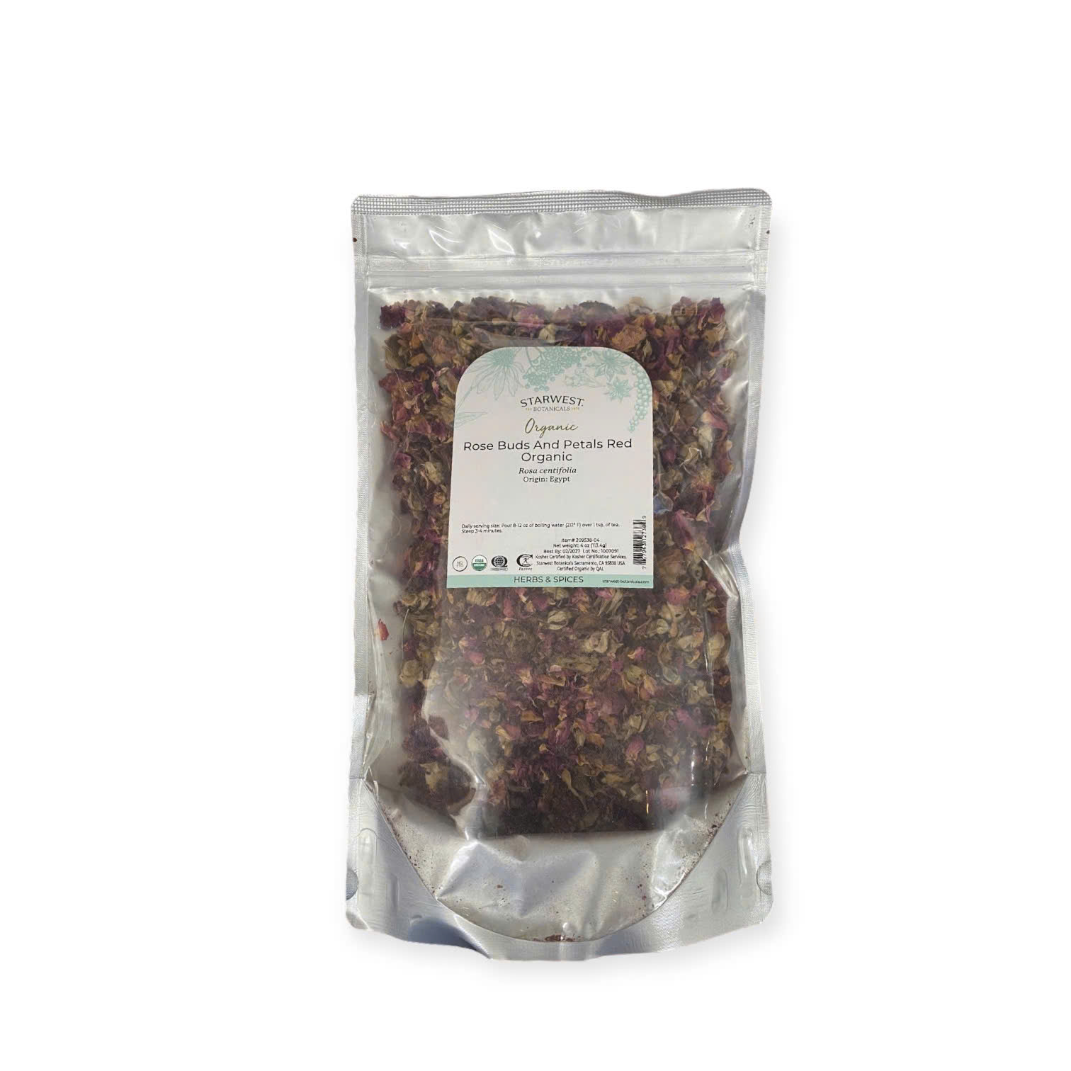 Nụ và cánh hoa hồng hữu cơ Starwest Botanical 113g - Gói