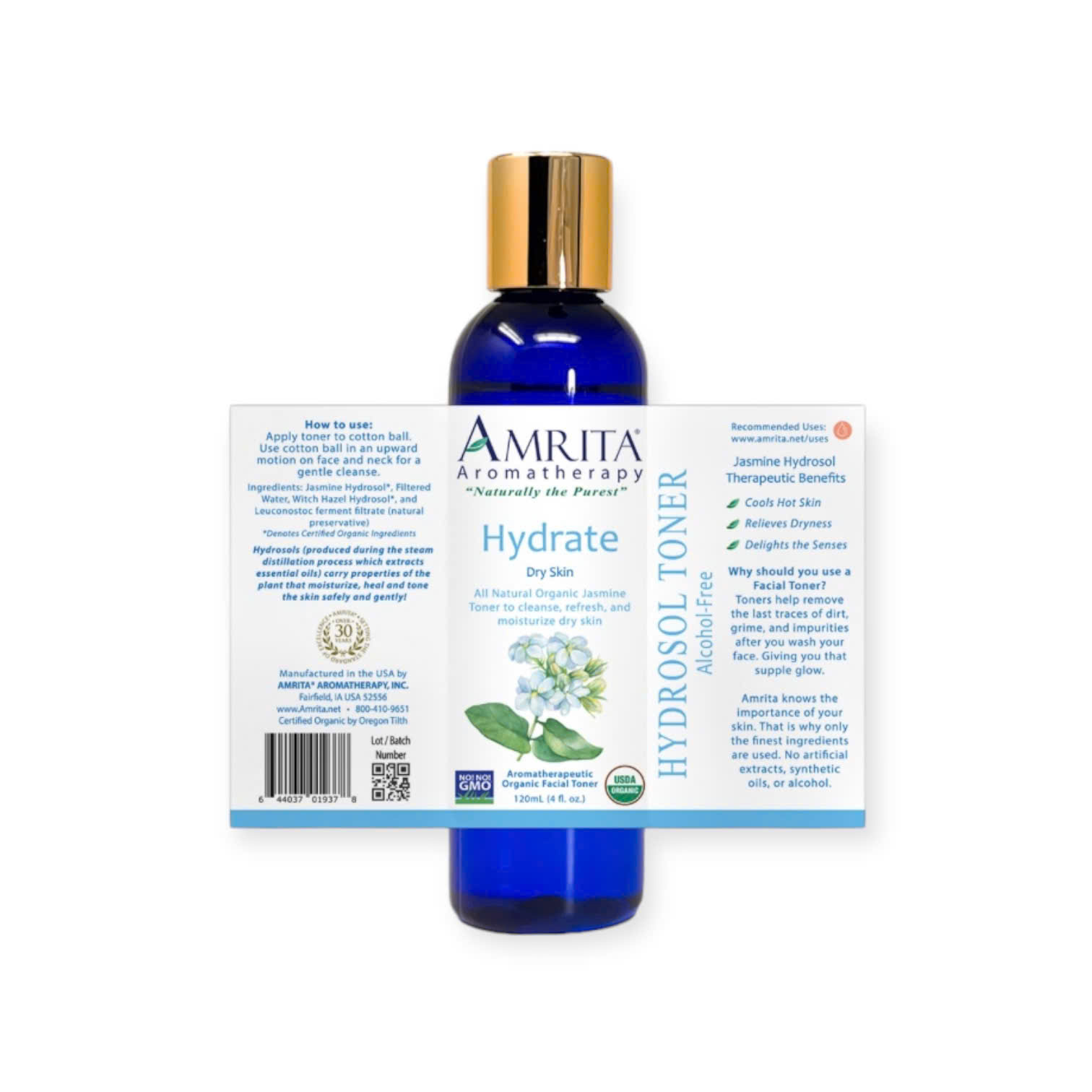 Toner hữu cơ Amrita 120ml (Hydrate Organic Facial Toner) - Lọ