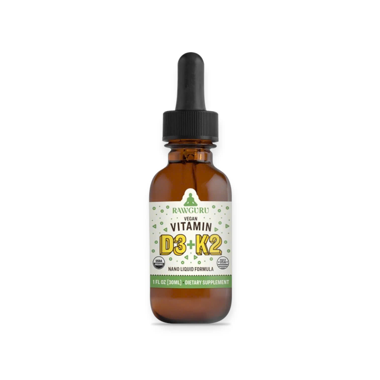 Vitamin D3 K2 hữu cơ Rawguru 30ml - Lọ