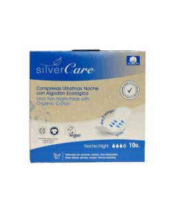 Băng vệ sinh hữu cơ siêu mỏng cánh ban đêm Silvercare hộp 10 miếng - hộp