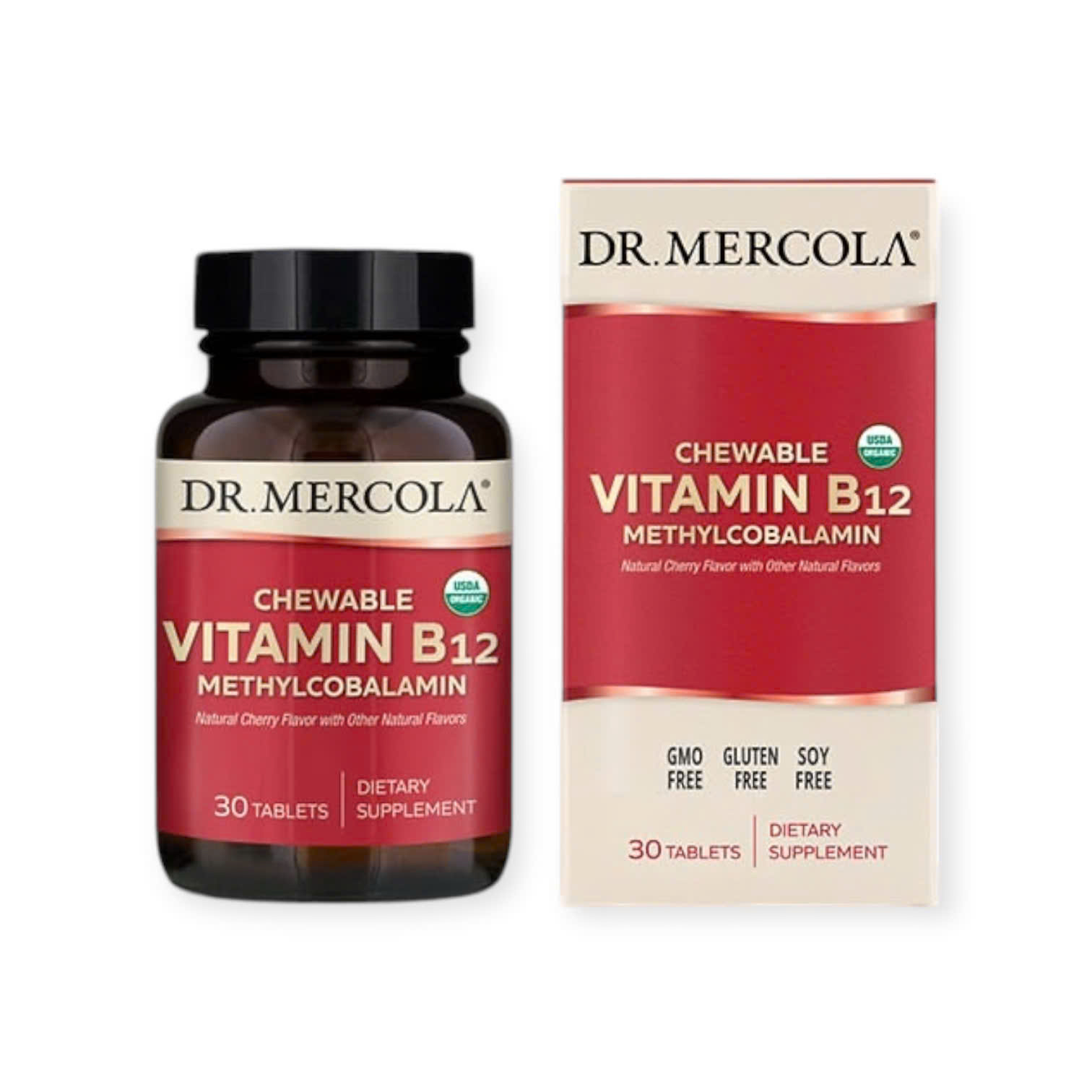 Kẹo bổ sung B12 hữu cơ Dr Mercola Lọ 30 viên - Lọ