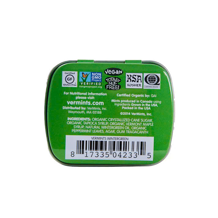 Kẹo ngậm thơm miệng Vermint's vị wintergreen Hộp 18g - Hộp