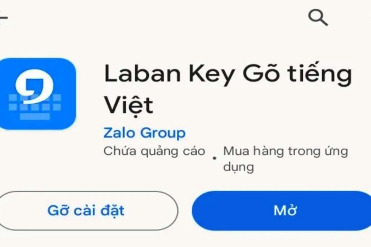 Trong danh sách kết quả, tìm ứng dụng Laban Key có biểu tượng màu xanh và nhấn vào Cài đặt