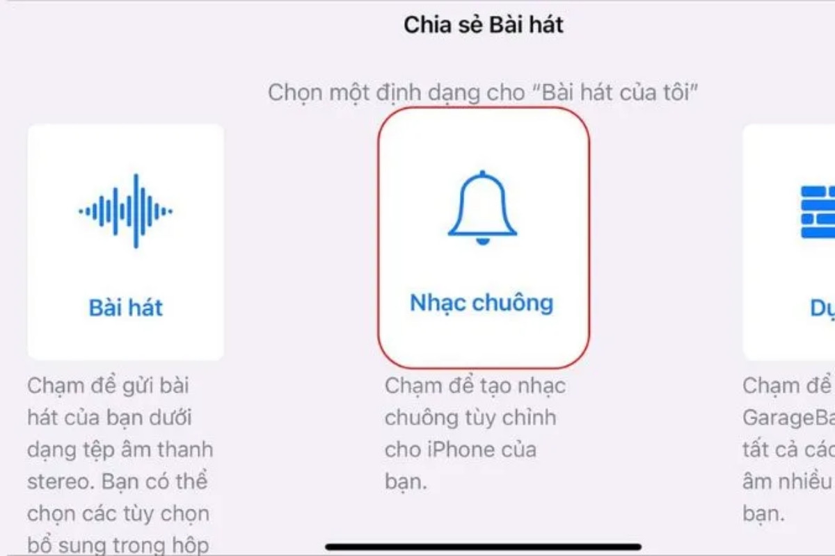 Chọn Nhạc chuông và Nhấp vào Xuất