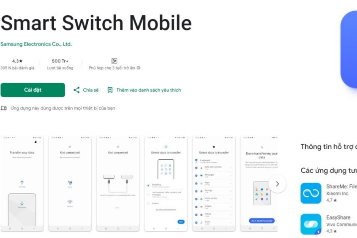 Cài đặt Smart Switch Mobile