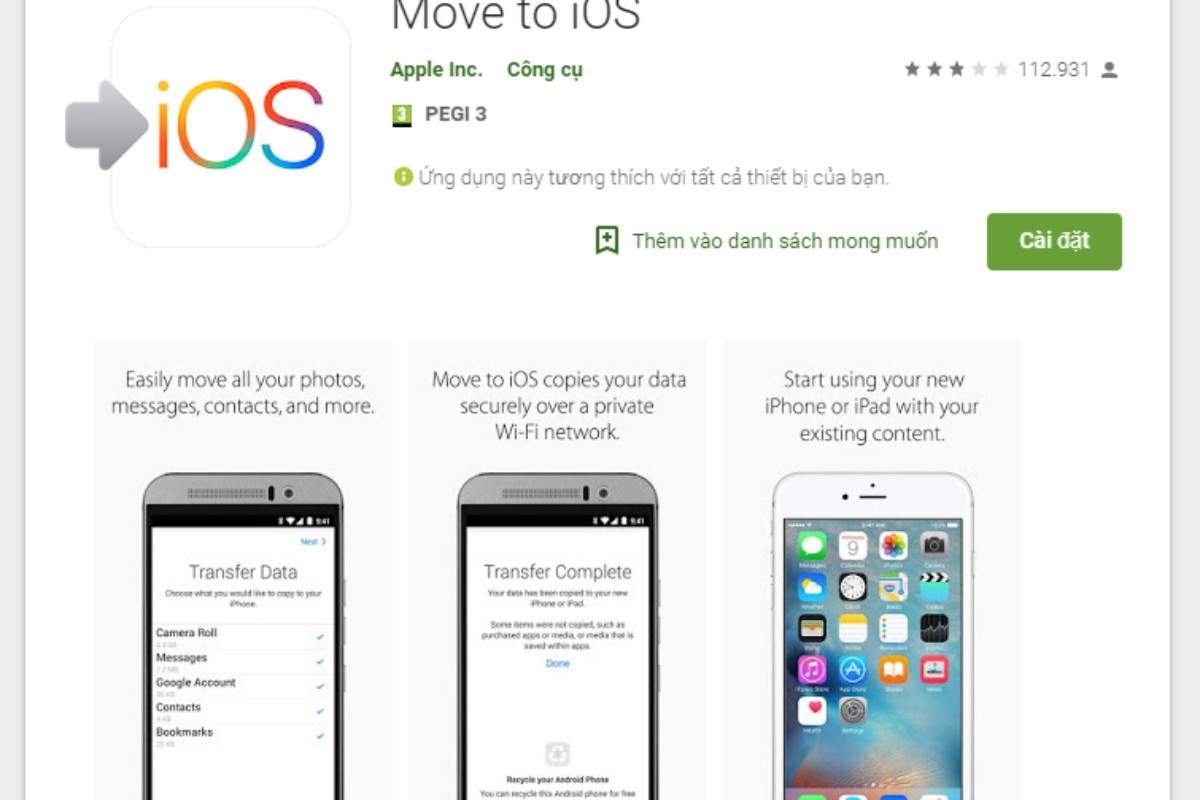 Tải Move to iOS trên Android