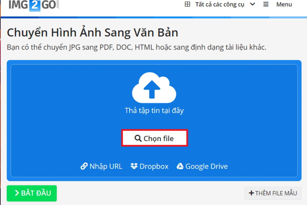 Chọn hình ảnh cần chuyển đổi