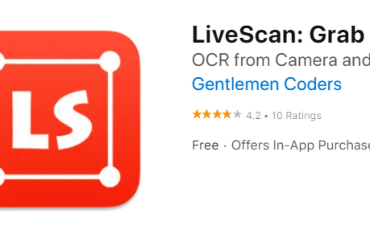 Ứng dụng Live Scan dành riêng cho hệ điều hành IOS