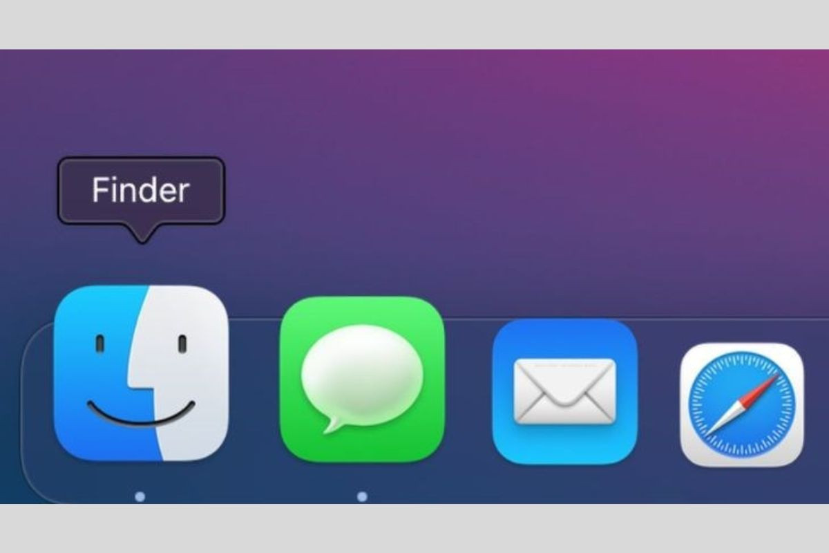 Nhấn chọn biểu tượng Finder trên thanh công cụ Dock