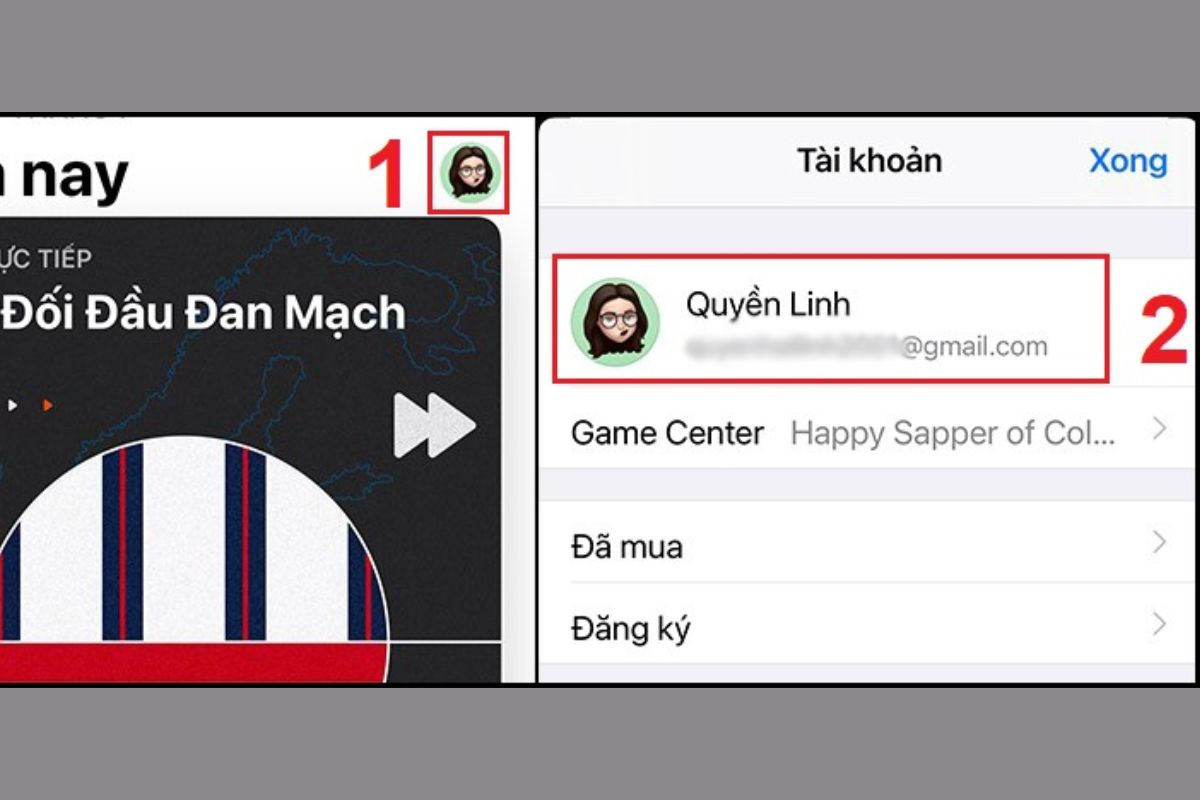 Truy cập App Store, sau đó nhấn vào mục hồ sơ người dùng