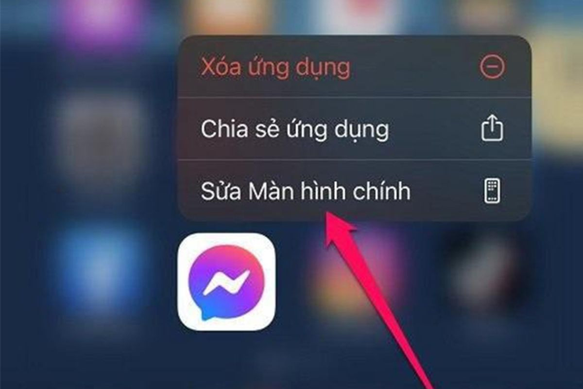 Nhấn và ứng dụng bạn muốn ẩn, sau đó nhấn Sửa màn hình chính