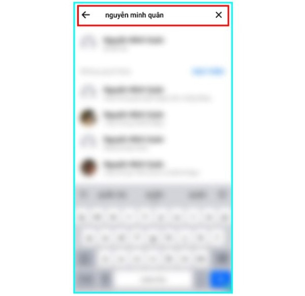 Nhập tên người mà bạn muốn xem tin nhắn
