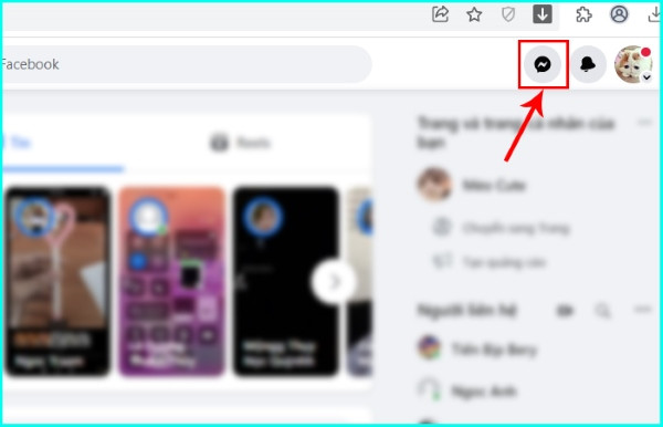Nhấp vào biểu tượng Messenger 